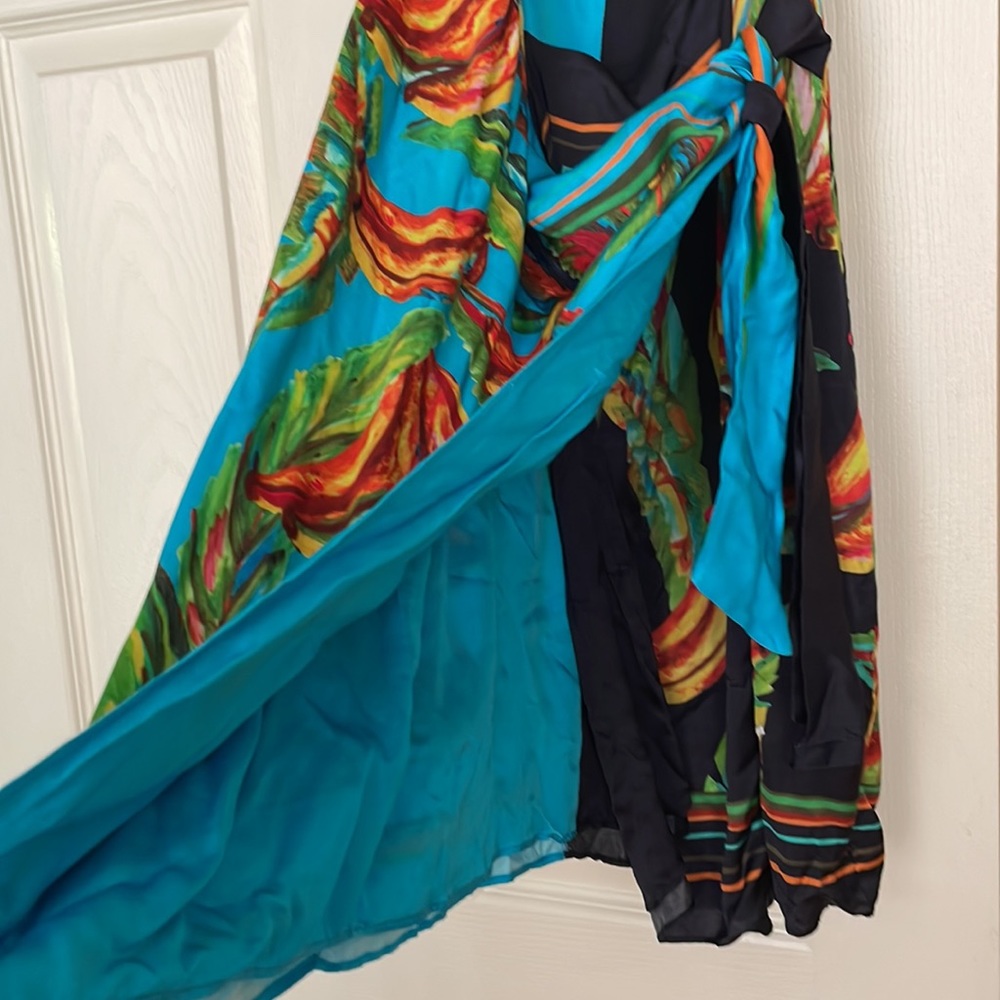 Farm Rio Mixed Banana Mini Wrap Dress - Picture 12 of 12